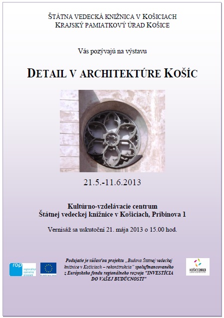 pozvánka na vernisáž výstav, 21. 5. 2013 v ŠVK v Košiciach