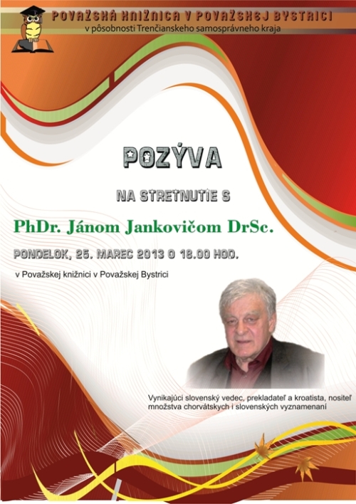 Stretnutie s PhDr. Jánom Jankovičom DrSc. v Považskej knižnici