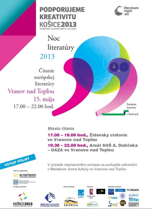 Noc literatúry 2013 vo Vranove nad Topľou