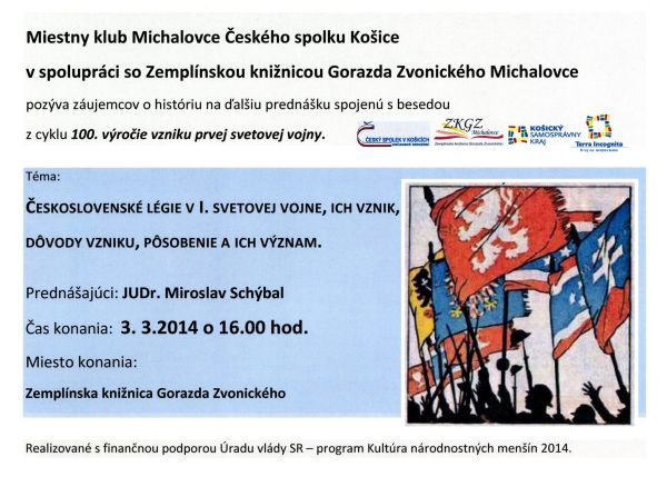prednáška spojená s besedou, 3. 3. 2014 o 16.00 hod. v Zemplínskej knižnici Gorazda Zvonického v Michalovciach