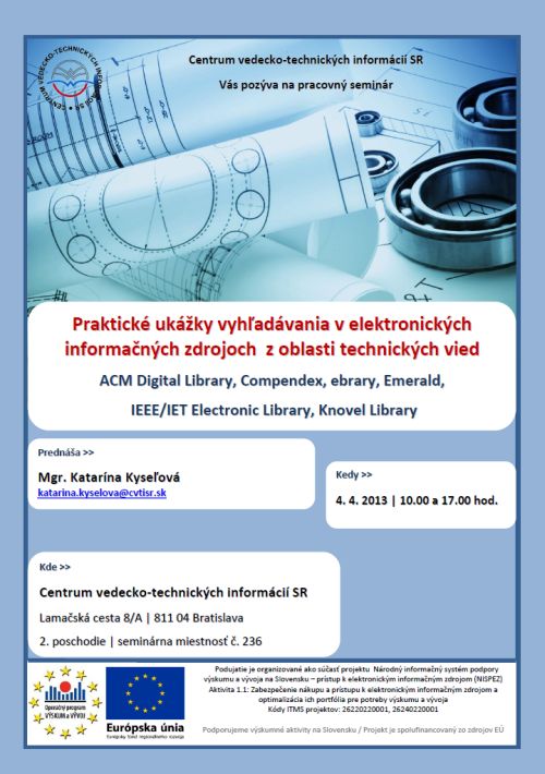 Pozvánka na pracovný seminár do CVTI SR, 4. 4. 2013