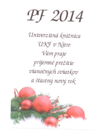 Vianočný pozdrav Univerzitnej knižnice UKF