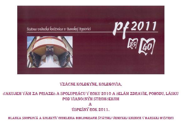 Vianočný pozdrav zo Štátnej vedeckej knižnice v Banskej Bystrici