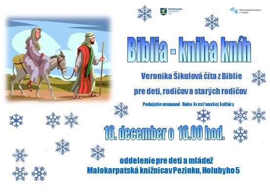 Pozvánka do Malokarpatskej knižnice v Pezinku na čítanie pre deti, rodičov i starých rodičov, 16. 12. 2010 o 16.00 hod. 