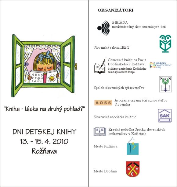 Pozvánka do Gemerskej knižnice Pavla dobšinského v Rožňave na odborný seminár Knihá – láska na druhý pohľad, 13. – 15. 4. 2010