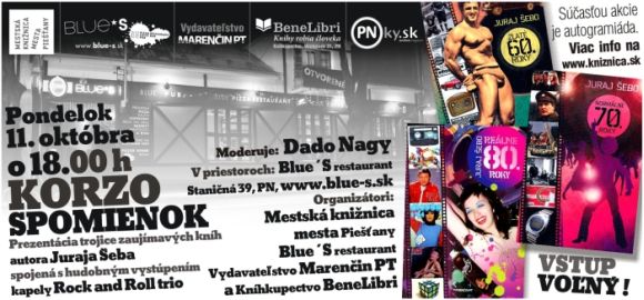 Pozvánka do Mestskej knižnice mesta Piešťany na prezentáciu kníh, 11. 10. 2010 o 18.00 hod.