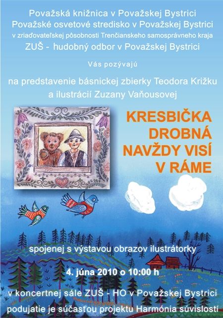 Pozvánka do Považskej knižnice v Považskej Bystrici predstavenie básnickej zbierky a ilustrácií, 4. 6. 2010 o 10.00 hod.