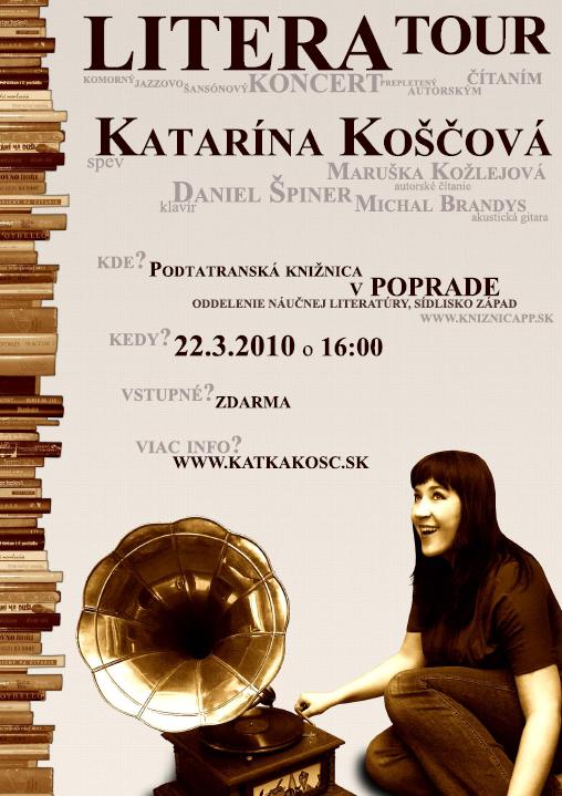 Pozvánka do Podtatranskej knižnice na vystúpenie Katky Koščovej, 22. 3. 2010 o 16.00 hod.