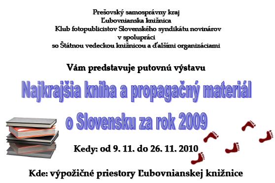 Pozvánka do ¼ubovnianskej knižnice v Starej ¼ubovni na putovnú výstavu, od 9. do 26. 11. 2010