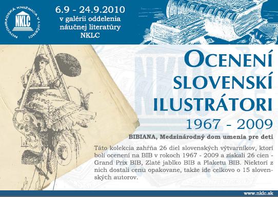 Pozvánka do Novohradskej knižnice v Lučenci na výstavku 26 ocenených slovenských ilustrátorov, 6. – 24. 9. 2010