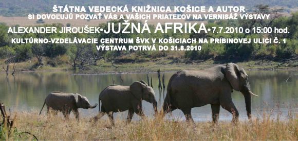 Pozvánka do Štátnej vedeckej knižnice v Košiciach na vernisáž výstavy, 7. 7. 2010 o 15.00 hod. Výstava potrvá do 31. 8. 2010.