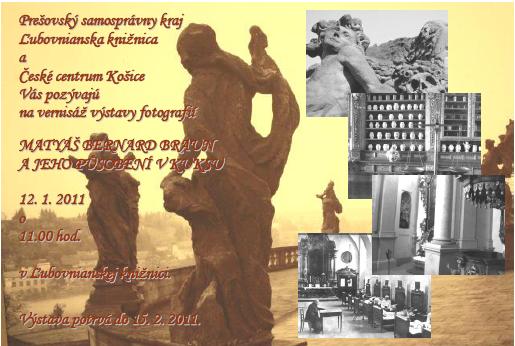 Pozvánka do ¼ubovnianskej knižnice na vernisáž fotografií MatyáŠ Bernard Braun, 12. 1. 2011 o 11.00 hod.