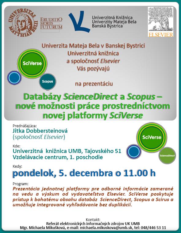 Pozvánka do Univerzitnej knižnice UMB v Banskej Bystrici na prezentácie databáz, 5. 12. 2011 o 11.00 hod.