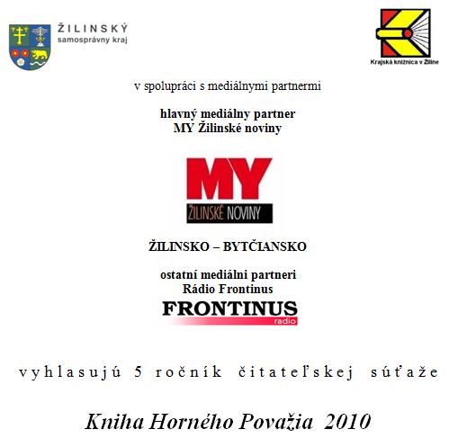 Krajská knižnica v Žiline vyhlasuje čitateľskú súťaž o Knihu Horného Považia.