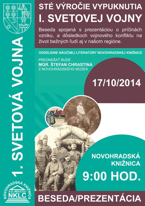 beseda spojená s prezentáciou, 17. 10. 2014 v Novohradskej knižnici v Lučenci