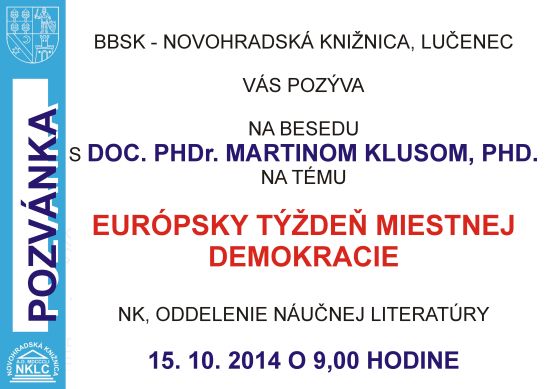 Politológ Martin Klus v Novohradskej knižnici