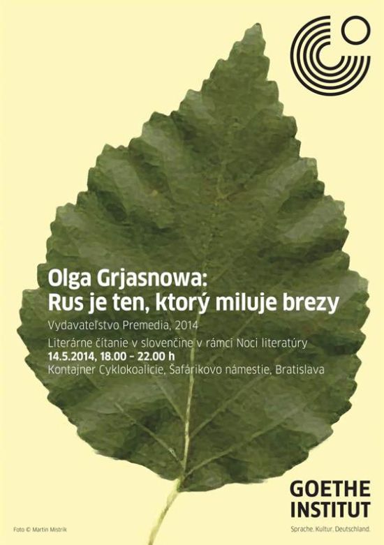 Pozvánka na literárne čítanie v rámci Noci literatúry, 14. 5. 2014