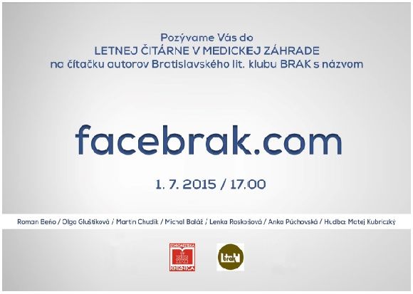  V letnej čitárni v Medickej záhrade 1. júla 2015 o 17.00 hod.