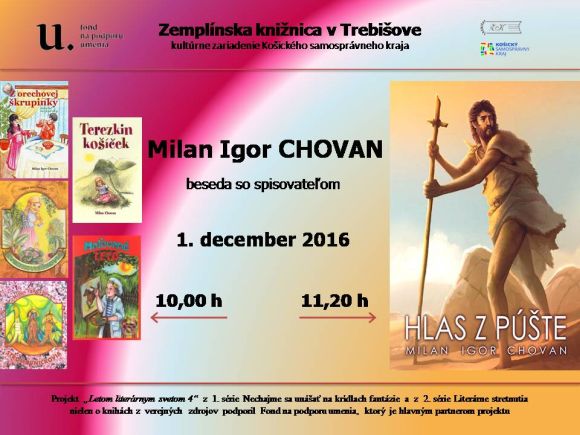 v Zemplínskej knižnici v Trebišove 1. decembra 2016 o 10,00 h a 11,20 h