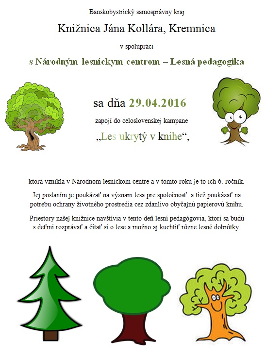 do celoslovenskej kampane sa 29. 4. 2016 zapojí aj  Knižnica Jána Kollára v Kremnici