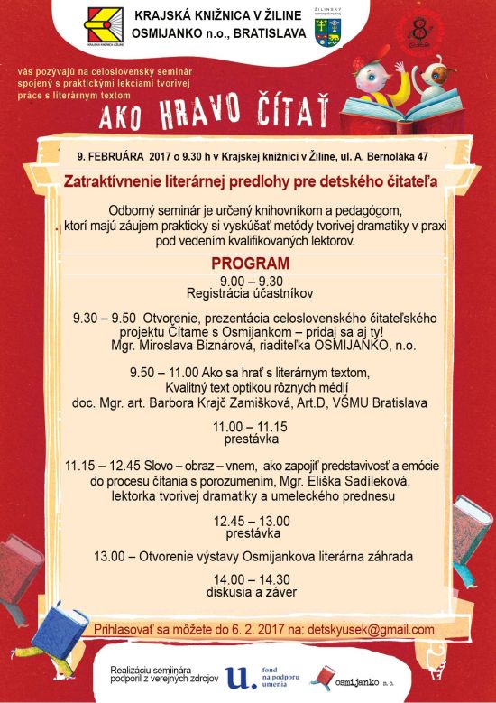 Ako hravo čítať, seminár 9. 2. 2017