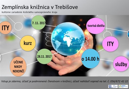 kurz informačnej gramotnosti pre širokú verejnosť,  7. a 28. novembra 2017 v Trebišovskej knižnici v Trebišove