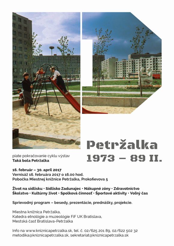 Pozvánka na piate pokračovanie výstav Taká bola Petržalka, od 16. 2. do 30. 4. 2017 v Miestnej knižnici Petržalka, Prokofievova 5