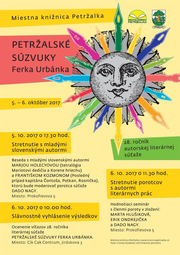 28. ročník celoslovenskej literárnej súťaže začínajúcich autorov, 5. – 6. 10. 2017