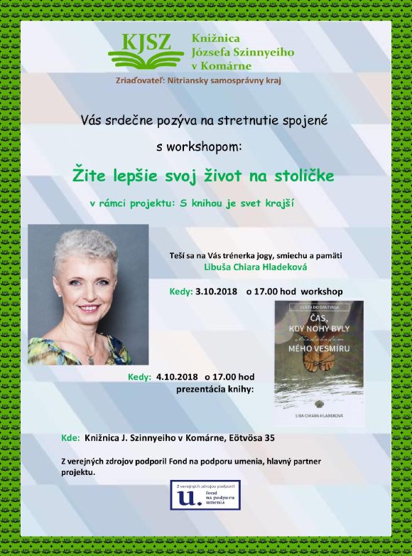 Beseda spojená s workshopom, 3. 10. 2018 v Knižnici Józsefa Szinnyeiho v Komárne