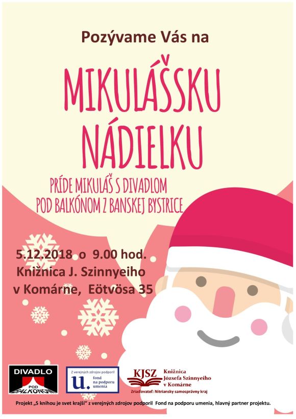 Mikuláš v Knižnici Józsefa Szinnyeiho v Komárne, 5. 12. 2018