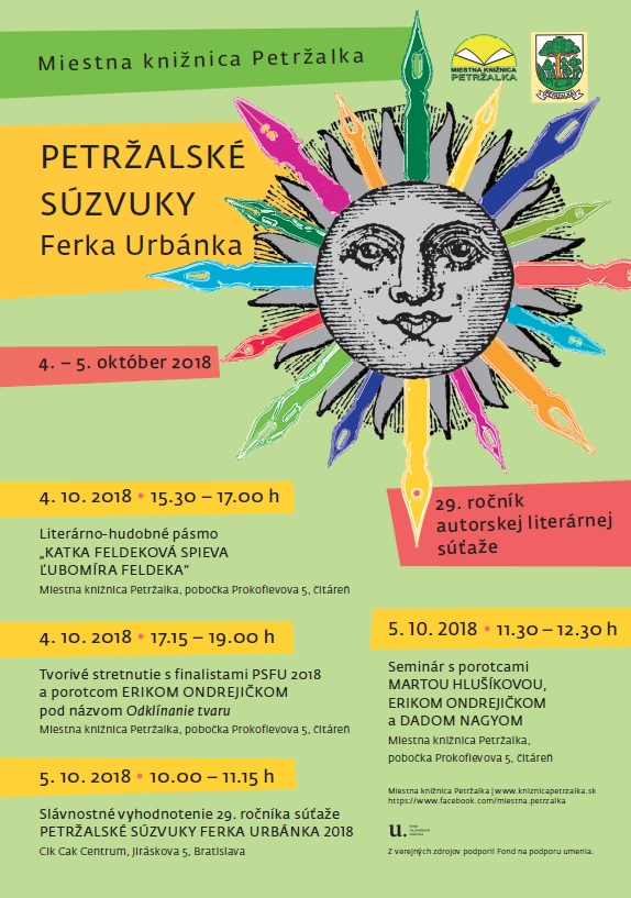 Podujatia s vyhodnotením súťaže 4. – 5. 10. 2018 v Miestnej knižnici Petržalka