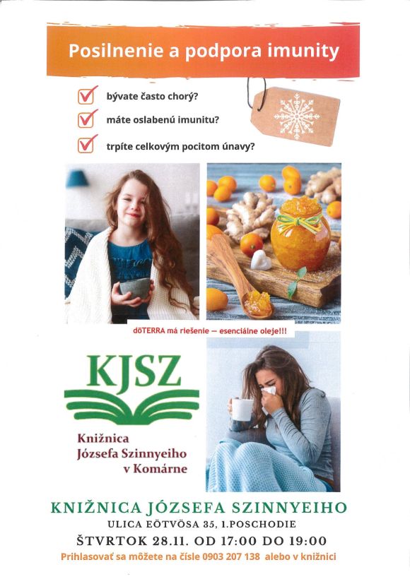 Pozvánka na prezentáciu 28. 11. 2019 do Knižnice Józsefa Szinnyeiho v Komárne