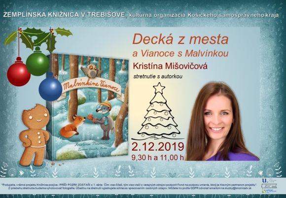 v Zemplínskej knižnici v Trebišove,  2. decembra 2019 o 9:30 a 11:00, 