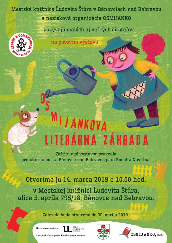 Pozvánka na otvorenie putovnej výstavy 14. marca 2019 v Mestskej knižnici  Ľudovíta Štúra v Bánovciach nad Bebravou. Výstava potrvá do 30. 4. 2019