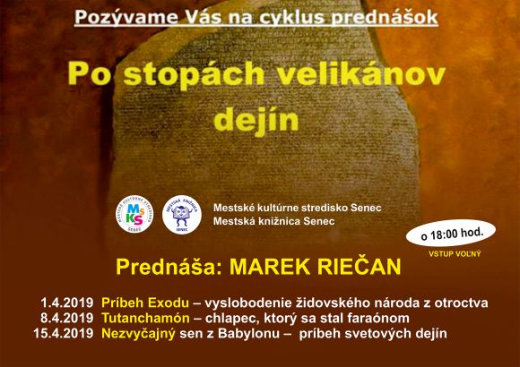Pozvánka na cyklus prednášok v Mestskej knižnici v Senci
