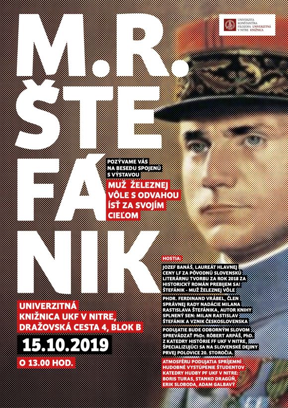 Pozvánka na besedu spojenú s výstavou 15. 10. 2019, Univerzitná knižnica UKF v Nitre 