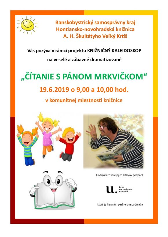 Zábavné dramatizované čítanie 19. 6. 2019  v Hontiansko-novohradskej knižnici A. H. Škultétyho Veľký Krtíš