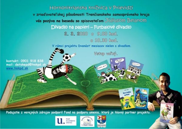 Hornonitrianska knižnica v Prievidzi vás pozýva na stretnutie so spisovateľom Júliusom Belanom dňa 2. marca o 9.00 h a 10.30 h.