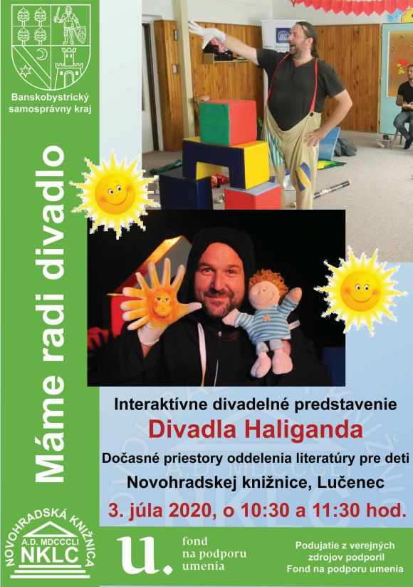 Interaktívne divadelné predstavenie, 3. 7. 2020 v Novohradskej knižnici v Lučenci
