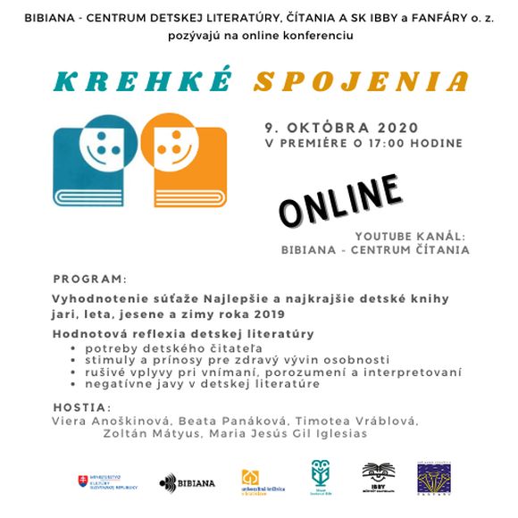 Online konferencia čítania na youtube kanáli BIBIANA, Centrum čítania o 17:00 a vyhodnotenie najlepších a najkrajších detských kníh jari, leta, jesene a zimy za rok 2019
