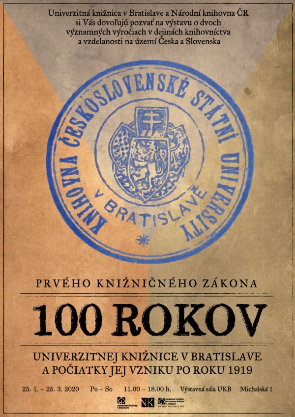 Pozvánka na výstavu do Univerzitnej knižnice v Bratislave, výstava je prístupná od 21. 1 do 25. 3. 2020