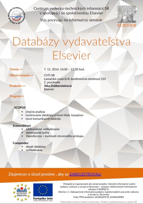 Informačný seminár, 7. 11. 2014 v Centre VTI SR