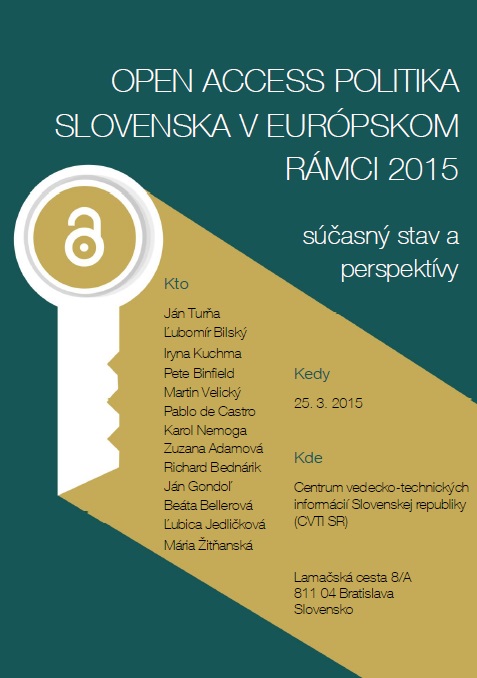 Centrum vedecko-technických informácií SR Vás pozýva na medzinárodnú konferenciu dňa 25. 3. 2015 