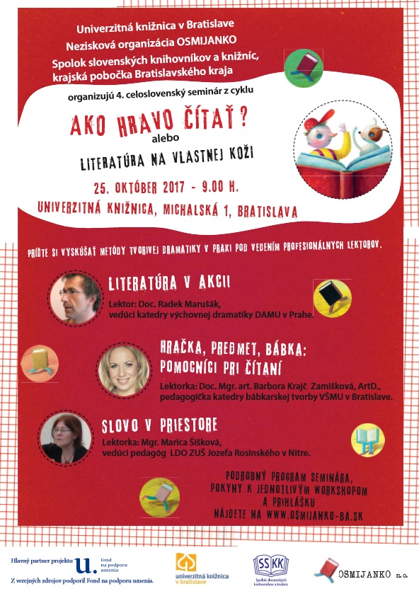 4. celoslovenský seminár, 25. októbra 2017 o 9.00 hod v Univerzitnej knižnici, Michalská 1 v Bratislave