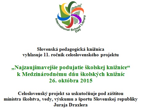 11. ročník celoslovenského projektu, vyhodnotenie 30. novembra 2015 