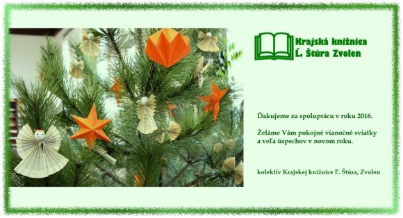 vianočný pozdrav z Krajskej knižnice Ľ. Štúra vo Zvolene