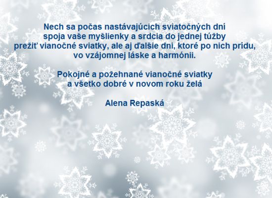 vianočný pozdrav od Aleny Repaskej