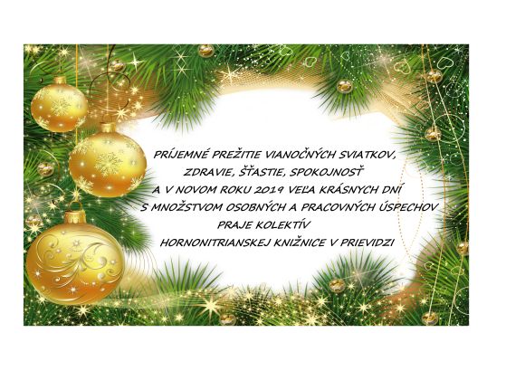 Vianoce 2018 Hornonitrianska kniz Prievidza